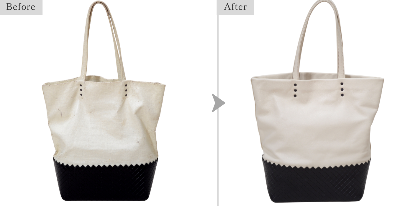 2 BOTTEGA の気品を蘇らせる、上質な白革への再生に再生